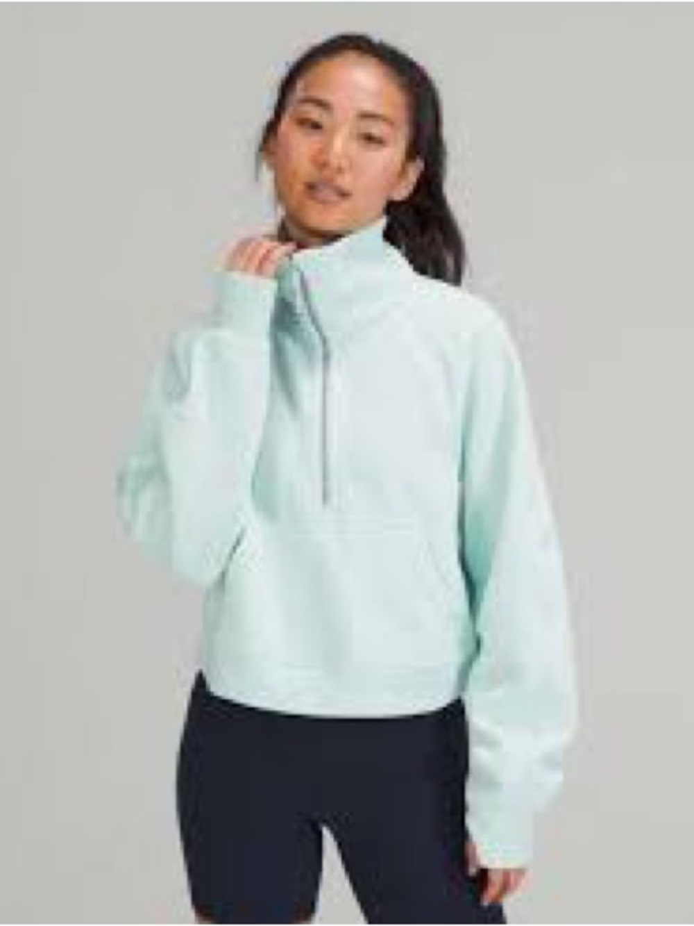 lululemon athletica Light Aqua Quarter Zip Pullover Hoodie - Women